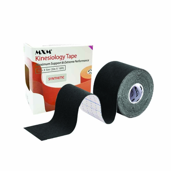 MXM Synthetic Kinesiology Tape Black 5cm x 5m