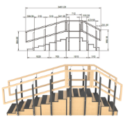Picture of Adjustable 90 Degree Metal Rehabilitation Stairs