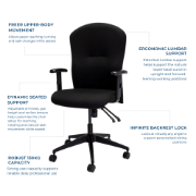 Picture of The Only One Ergonomic Mid Back Chair – Vulcan Fabric Black