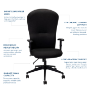 Picture of The Only One Ergonomic High Back Chair – Vulcan Fabric Black