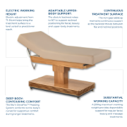 Picture of HT Basic Height Adjustable Oak Spa Table With Back Rest